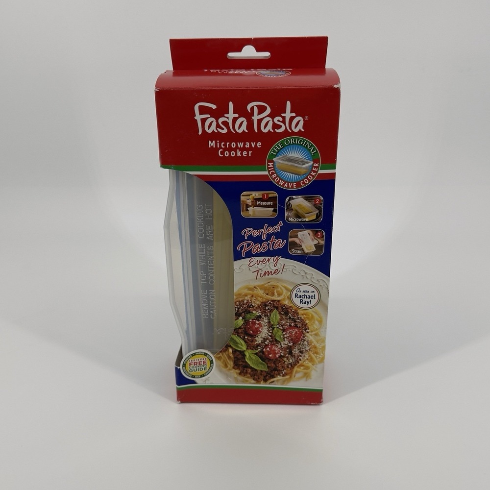 Fasta Pasta Microwave Cooker Original As Seen On TV Strainer Container USA